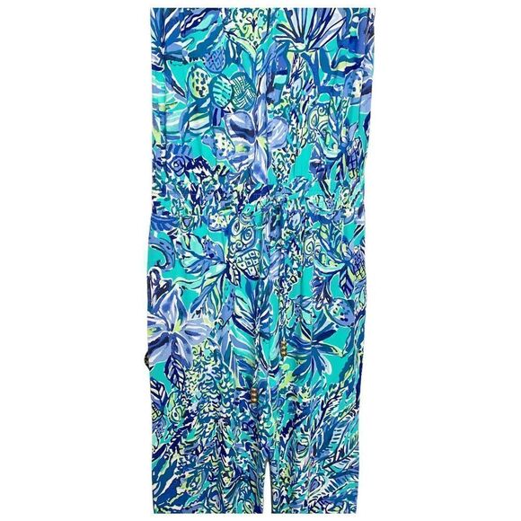 Lilly Pulitzer Paulina Jumpsuit, Size XXS, Bennet Blue Sneak a Peak Print - Picture 7 of 12
